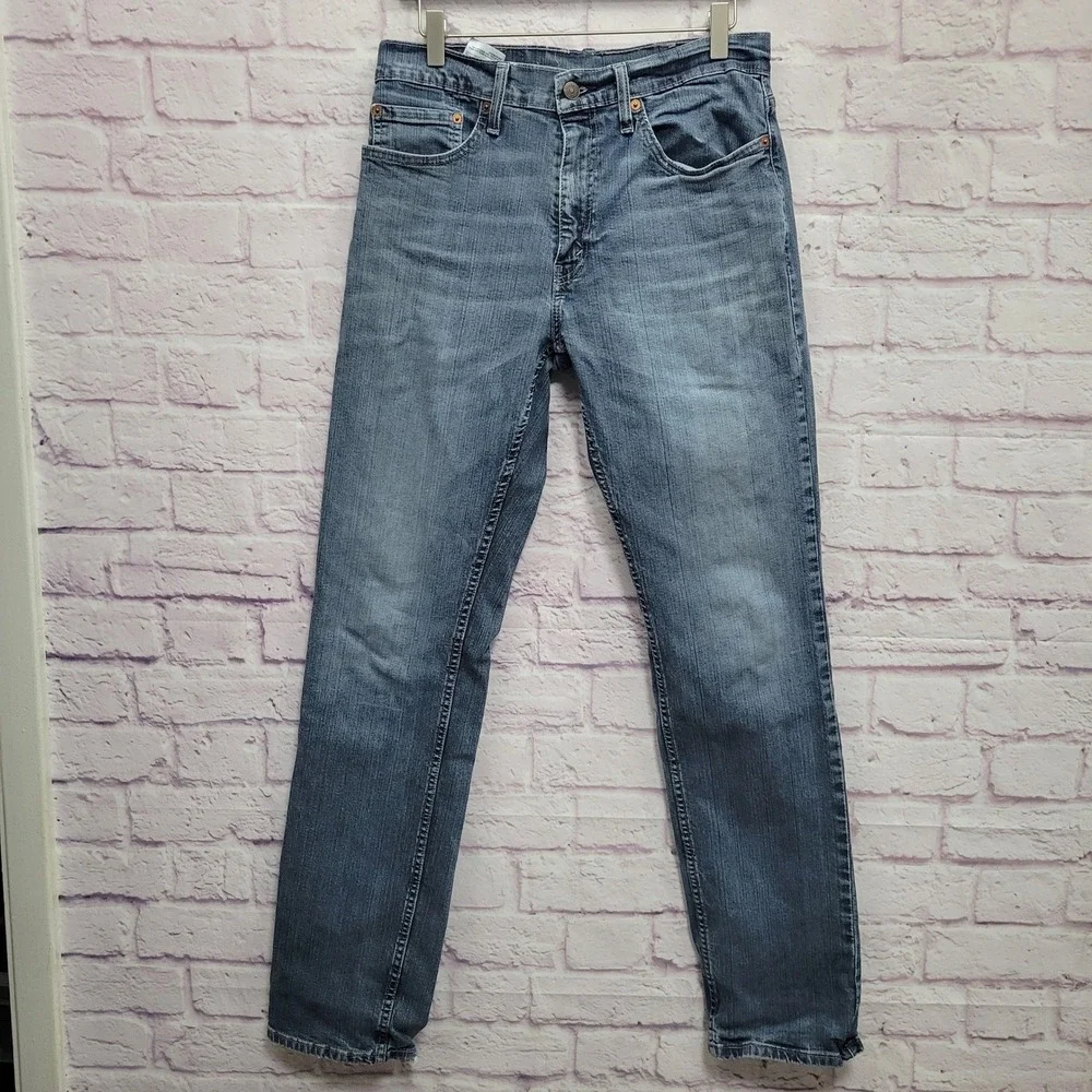 Levi's 559 Relaxed Straight Jeans 33x34 Blue Denim Distressed Baggy‎ Workwear